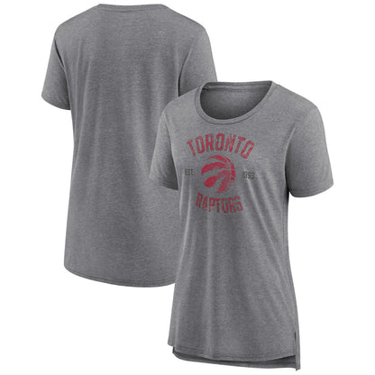 Toronto Raptors Women's Heritage Tri-Blend T-Shirt - Heather Gray cheap