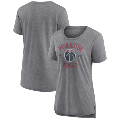 Washington Wizards Women's Heritage Tri-Blend T-Shirt - Heather Gray shop