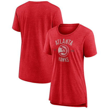 Atlanta Hawks Women's Heritage Tri-Blend T-Shirt - Heather Red on sale