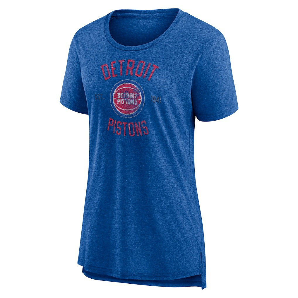 Detroit Pistons Women's Heritage Tri-Blend T-Shirt sale - Heather Blue sale