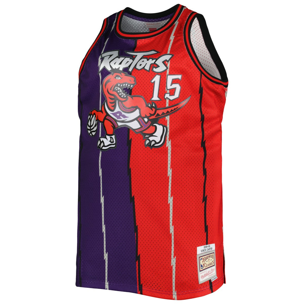 Vince Carter Toronto Raptors Big & Tall Hardwood Classics 1998/99 Split Swingman Jersey - Purple/Red | Mitchell & Ness for sale