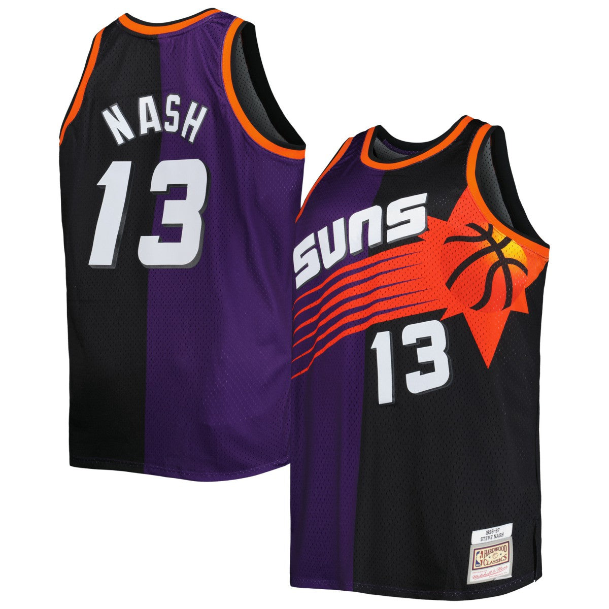 Steve Nash Phoenix Suns Big & Tall Hardwood Classics 1996/97 Split Swingman Jersey - Purple/Black | Mitchell & Ness outlet