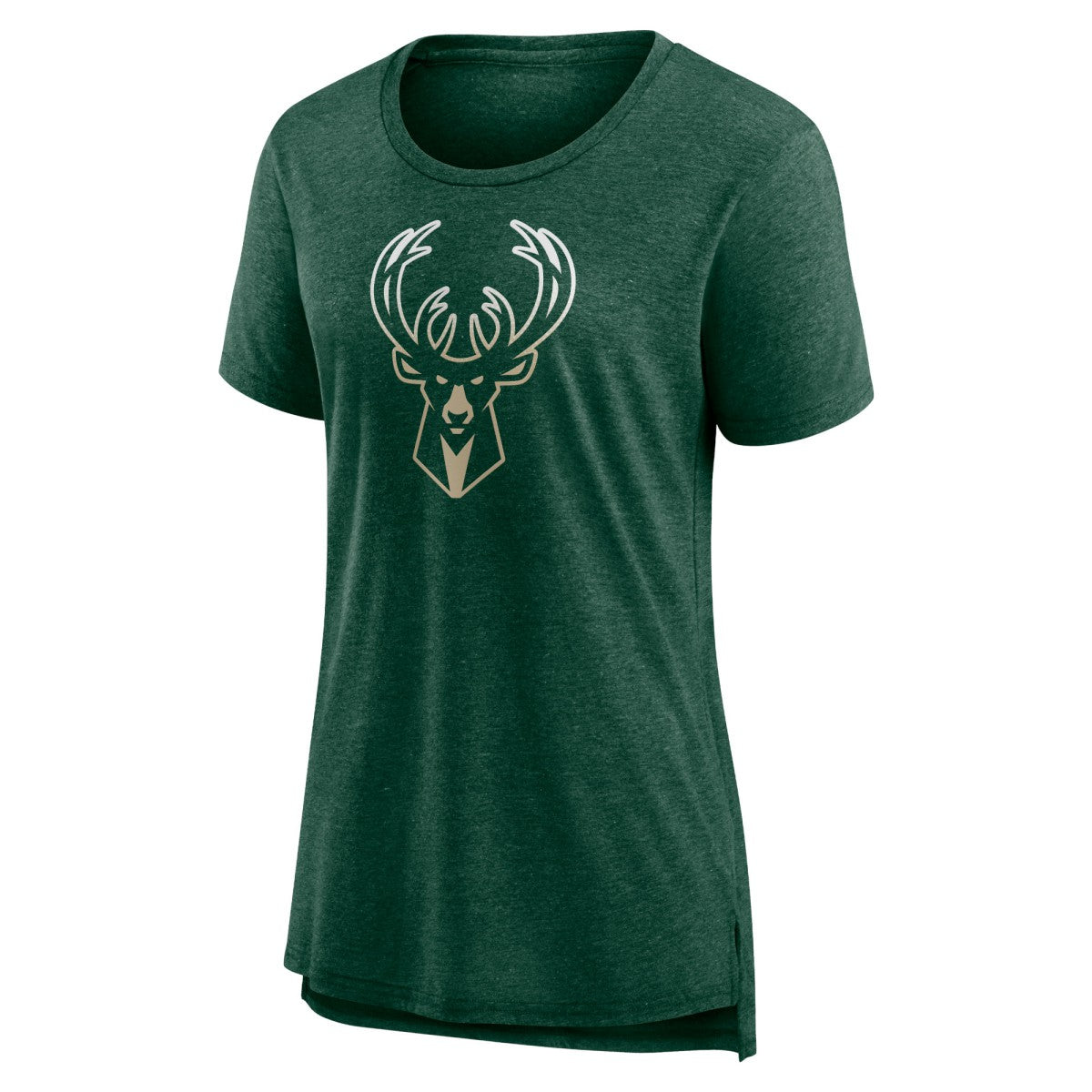 Milwaukee Bucks Women's Gradient Logo Tri-Blend T-Shirt - Heather Hunter Green sale