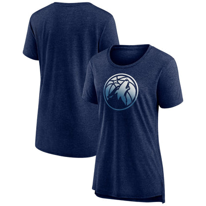 Minnesota Timberwolves Women's Gradient Logo Tri-Blend T-Shirt - Heather Navy on sale