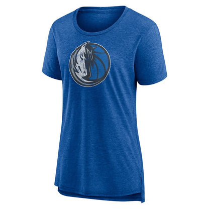 Dallas Mavericks Women's Distressed Logo Tri-Blend T-Shirt sale - Heather Blue online
