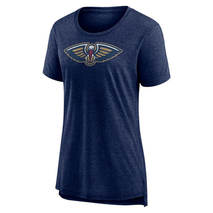 New Orleans Pelicans Women's Distressed Logo Tri-Blend T-Shirt - Heather Navy outlet
