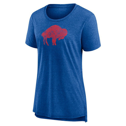 Buffalo Bills Women's Throwback Team Logo Tri-Blend T-Shirt - Heather Royal outlet