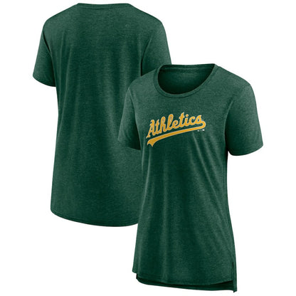 Athletics Women's Official Wordmark Tri-Blend T-Shirt - Heather Green