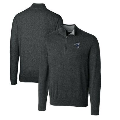 Indianapolis Colts Cutter & Buck Throwback Logo Lakemont Tri-Blend Big & Tall Quarter-Zip Pullover Sweater - Heather Charcoal cheap