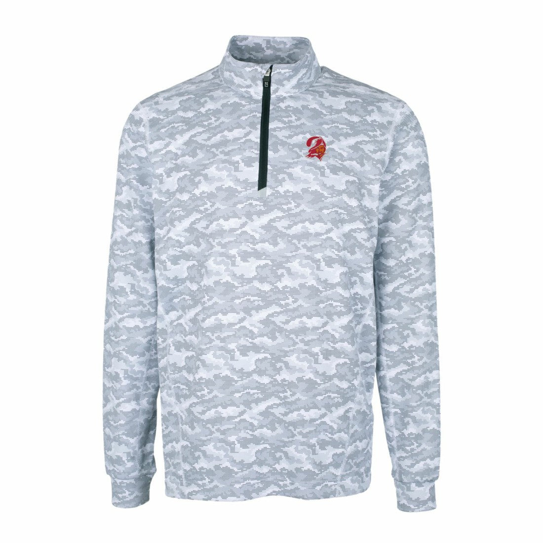 Tampa Bay Buccaneers Cutter & Buck Throwback Logo Big & Tall Traverse Camo Print Stretch Quarter-Zip Pullover Top - Charcoal on sale
