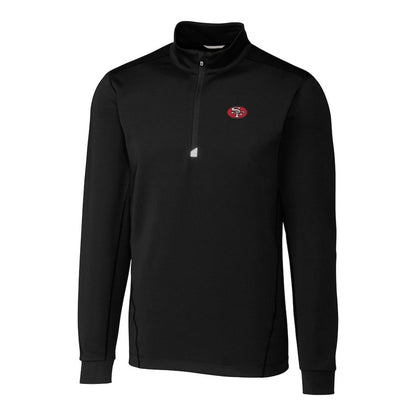 San Francisco 49ers Cutter & Buck Throwback Logo Traverse Stretch Quarter-Zip Big & Tall Pullover Top - Black outlet