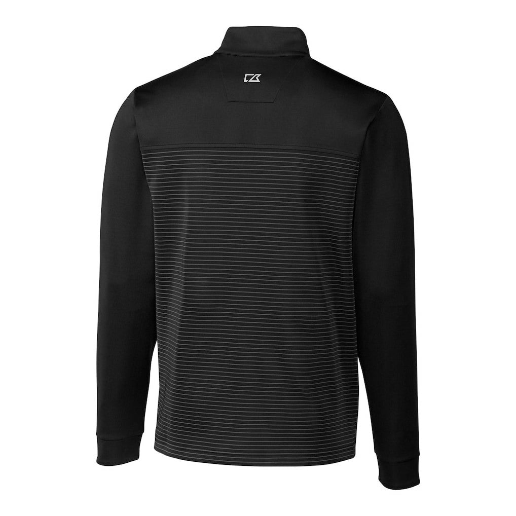 San Francisco 49ers Cutter & Buck Throwback Logo Traverse Stripe Stretch Quarter-Zip Big & Tall Pullover Top - Black cheap