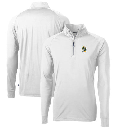 Green Bay Packers Cutter & Buck Adapt Eco Knit Stretch Recycled Quarter-Zip Throwback Pullover Top - White online