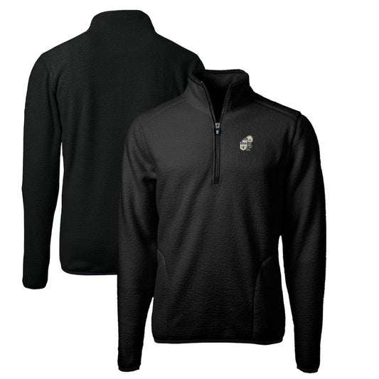 New Orleans Saints Cutter & Buck Throwback Eco Sherpa Fleece Quarter-Zip Pullover Jacket - Black sale