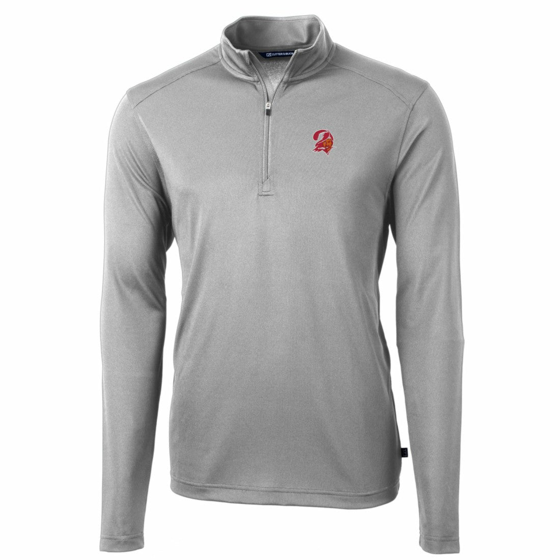 Tampa Bay Buccaneers Cutter & Buck Throwback Logo Virtue Eco Pique Recycled Quarter-Zip Pullover Top - Gray cheap