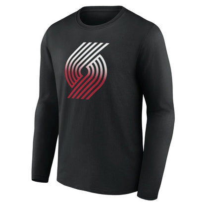 Portland Trail Blazers Gradient Logo Long Sleeve T-Shirt - Black outlet