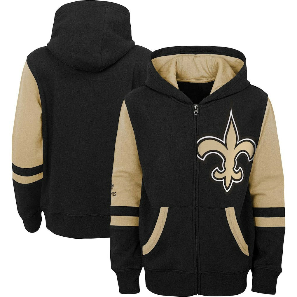 New Orleans Saints Preschool Stadium Color Block Full-Zip Hoodie - Black cheap