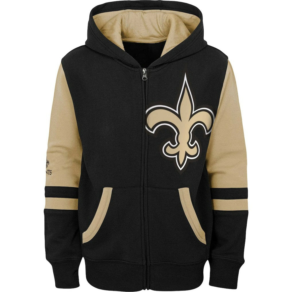 New Orleans Saints Preschool Stadium Color Block Full-Zip Hoodie - Black cheap