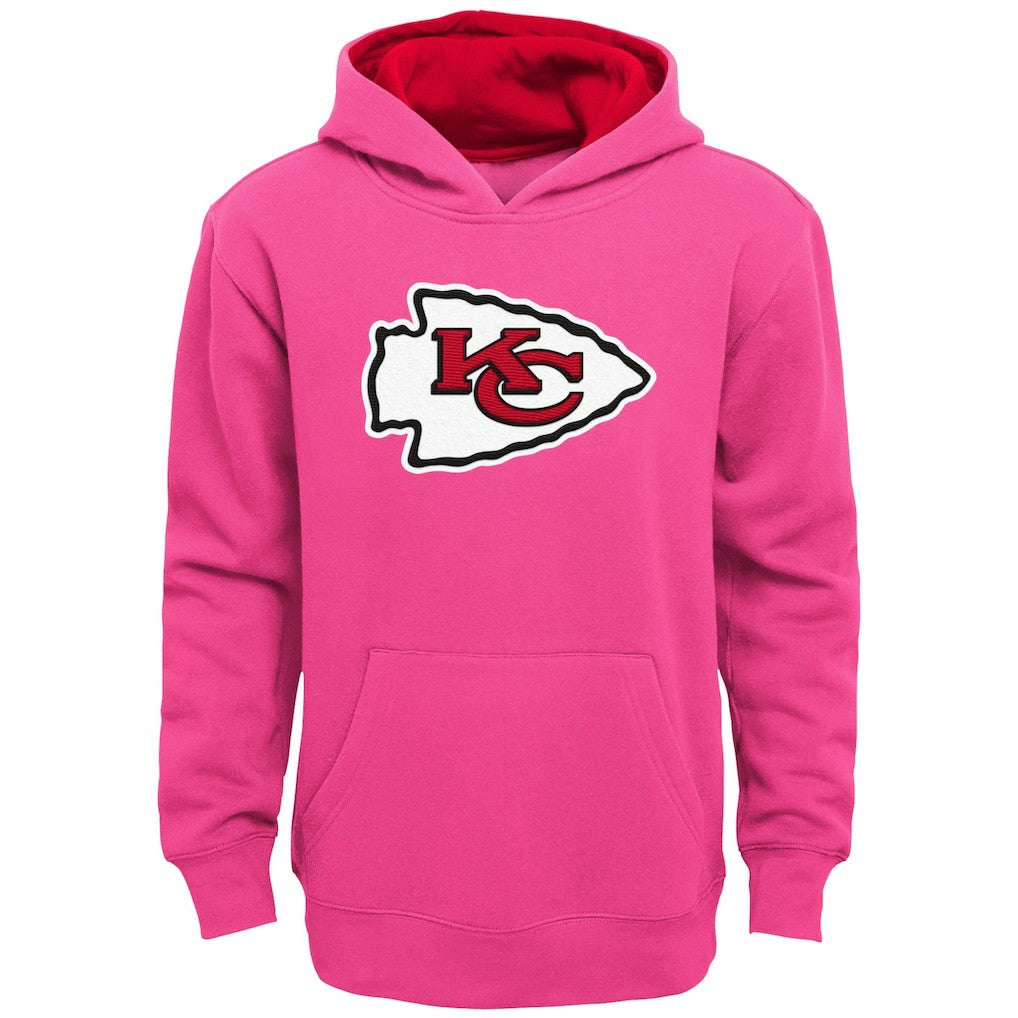 Kansas City Chiefs Girls Youth Prime Pullover Hoodie - Pink for sale