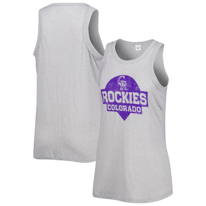 Colorado Rockies Soft as a Grape Women's Tri-Blend Tank Top - Gray