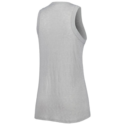 Miami Marlins Soft as a Grape Women's Tri-Blend Tank Top - Gray