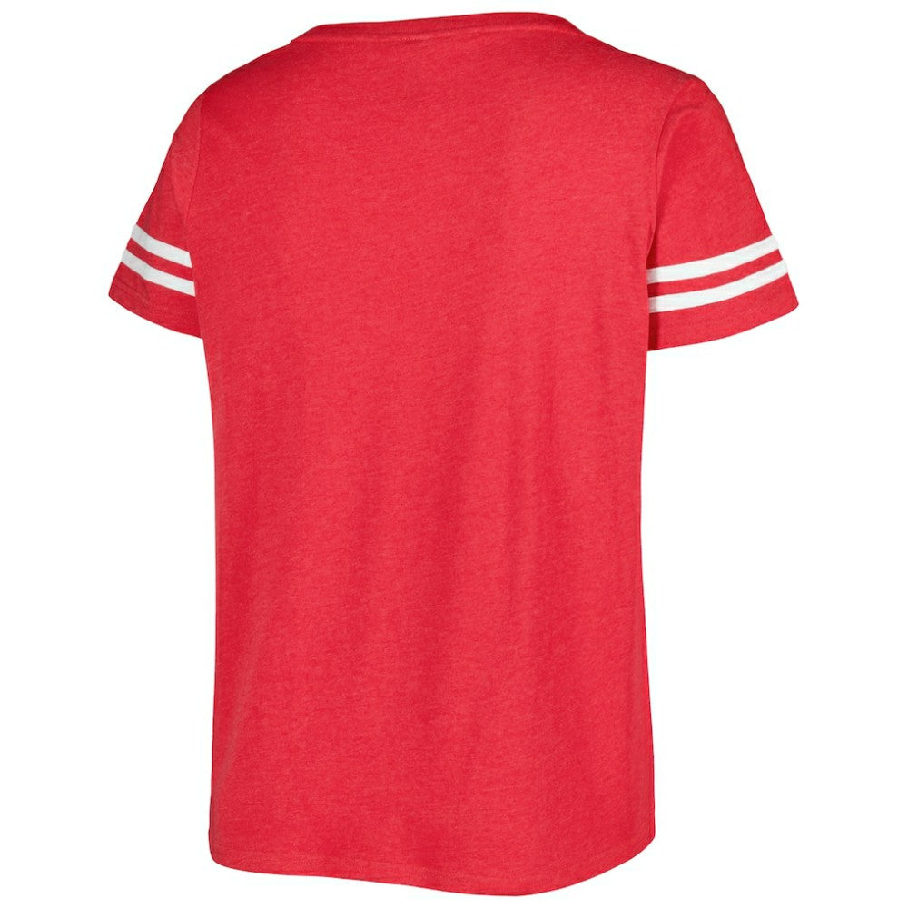 Washington Nationals Soft as a Grape Women's Plus Size V-Neck Jersey T-Shirt - Red