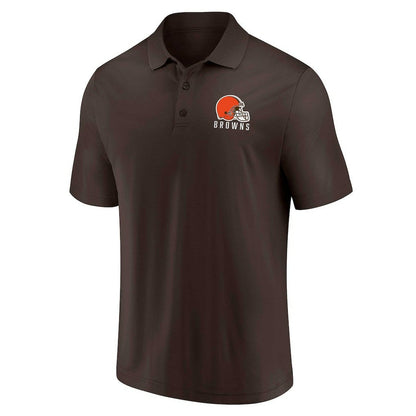 Cleveland Browns Lockup Two-Pack Polo Set - White/Brown for sale