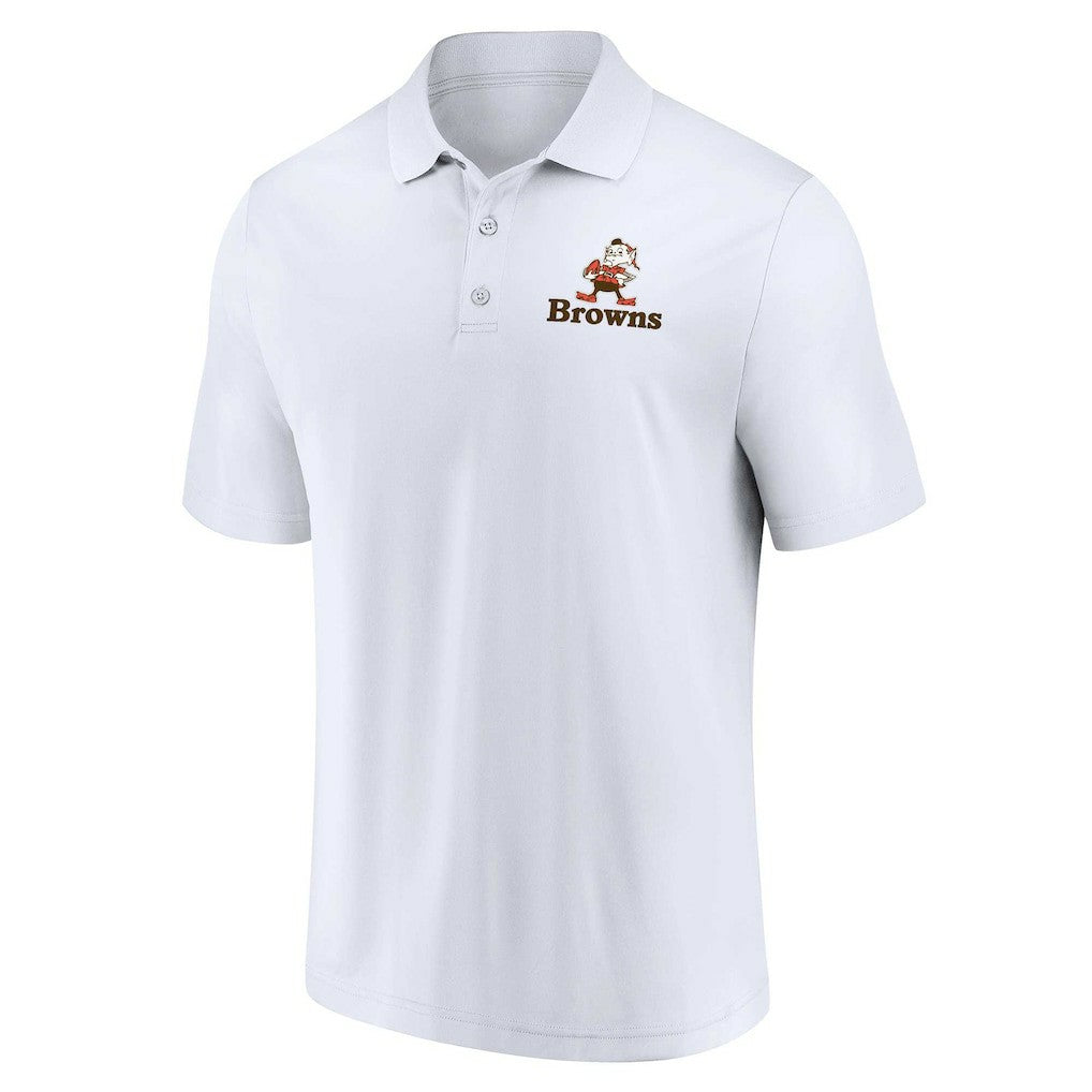 Cleveland Browns Throwback Two-Pack Polo Set - White/Brown on sale