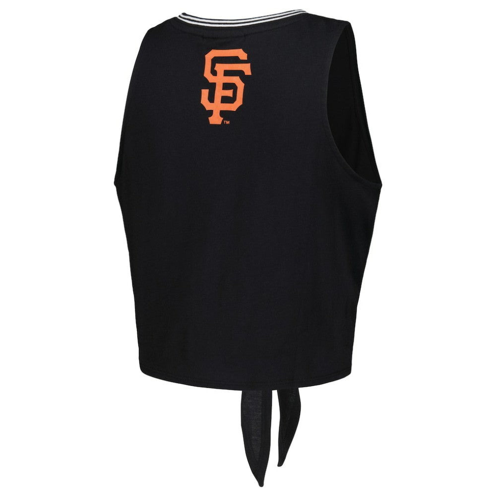 San Francisco Giants The Wild Collective Women's Twisted Tie Front Tank Top - Black