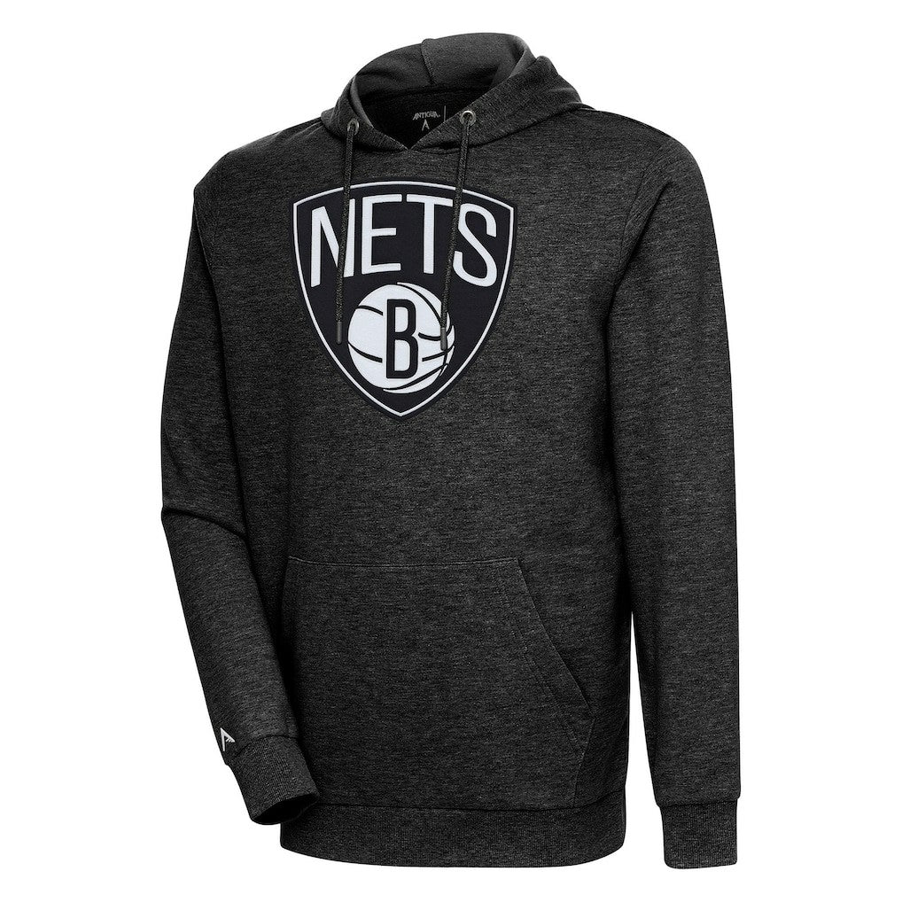 Brooklyn Nets Antigua Action Pullover Hoodie - Heather Black cheap