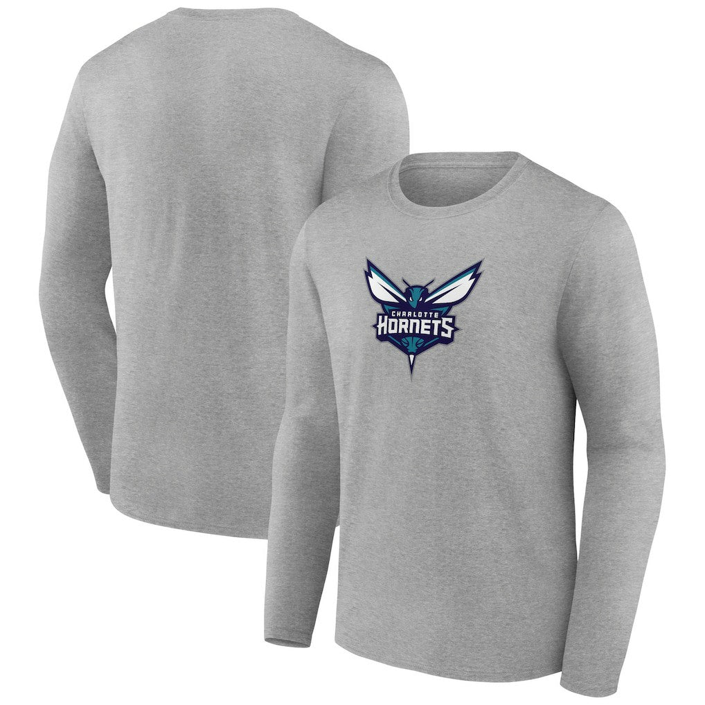 Charlotte Hornets Primary Team Logo Long Sleeve T-Shirt - Gray outlet