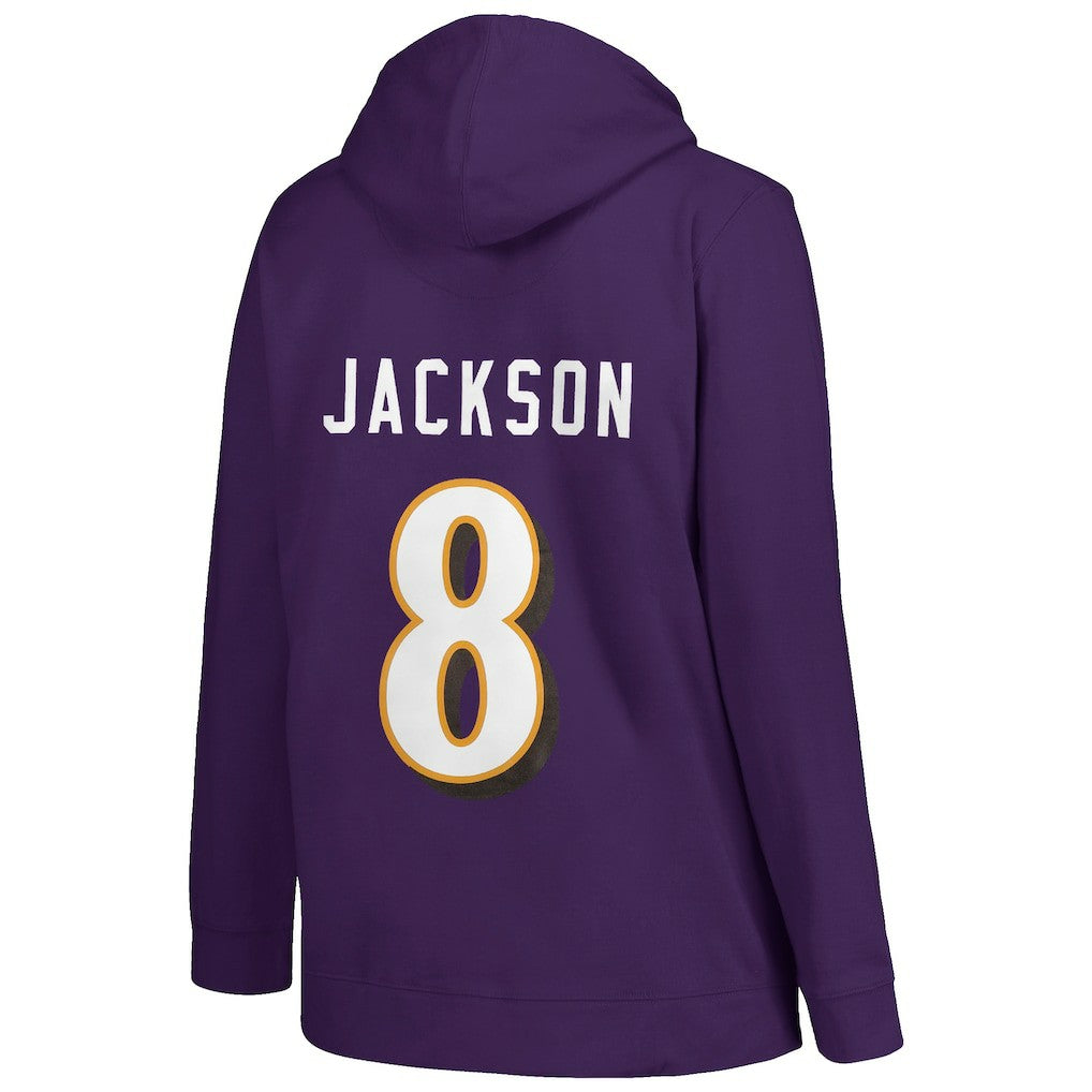 Lamar Jackson Baltimore Ravens Profile Women's Plus Size Player Name & Number Pullover Hoodie - Purple sale