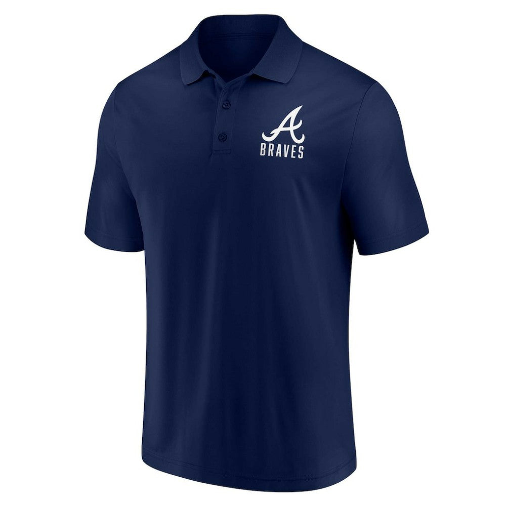 Atlanta Braves Two-Pack Logo Lockup Polo Set - Navy/White