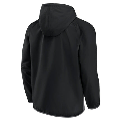 Brooklyn Nets Anorak Flagrant Foul Color-Block Raglan Hoodie Half-Zip Jacket - Black/Gray | Fanatics for sale