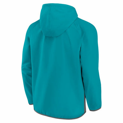 Charlotte Hornets Anorak Flagrant Foul Color-Block Raglan Hoodie Half-Zip Jacket - Teal/Gray | Fanatics discount