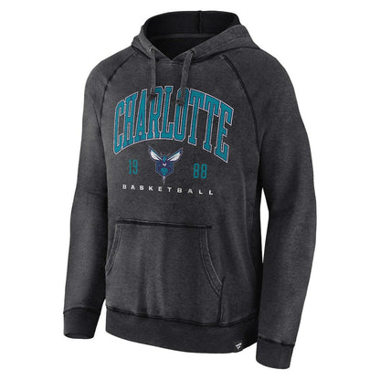 Charlotte Hornets Foul Trouble Snow Wash Raglan Pullover Hoodie - Heather Charcoal | Fanatics outlet