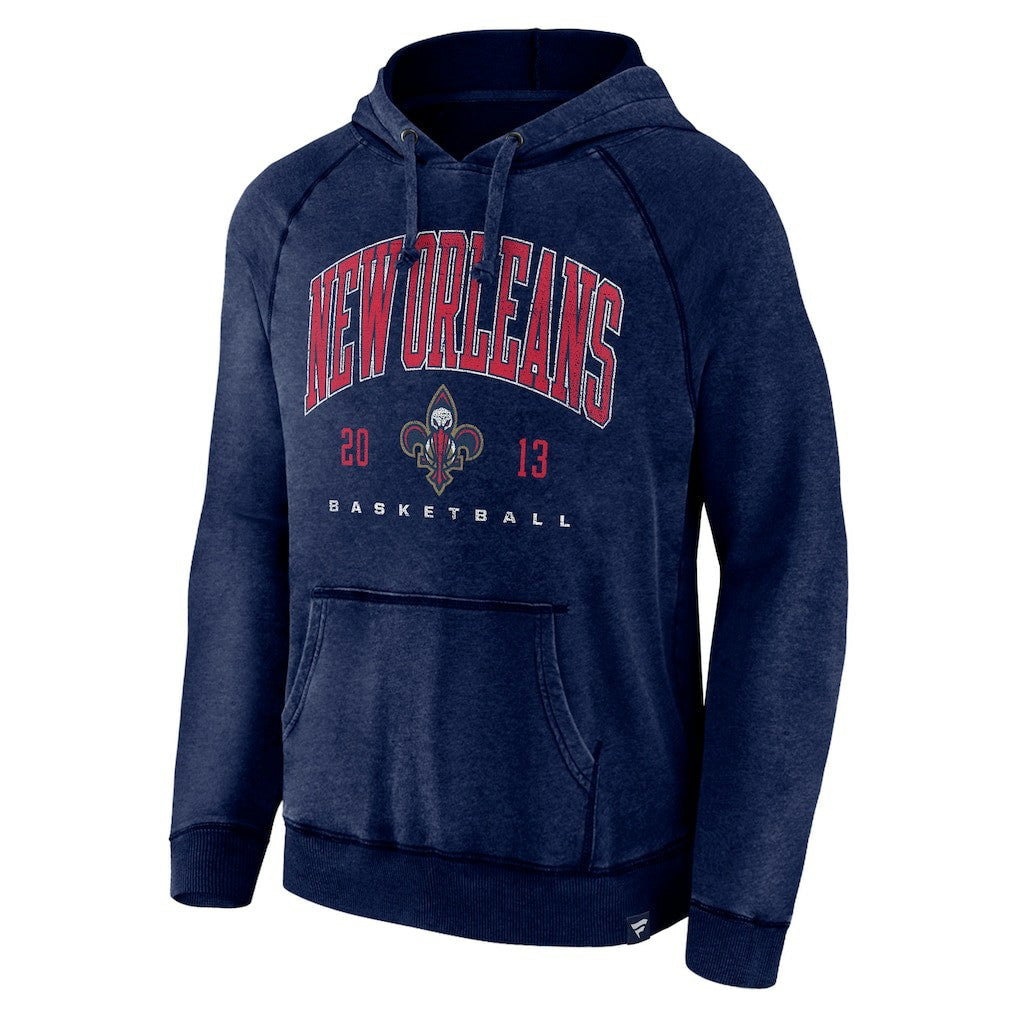 New Orleans Pelicans Foul Trouble Snow Wash Raglan Pullover Hoodie - Heather Navy | Fanatics online