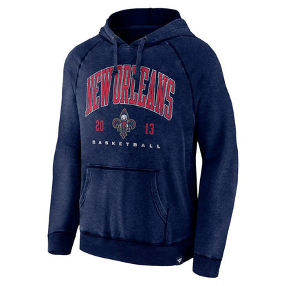 New Orleans Pelicans Foul Trouble Snow Wash Raglan Pullover Hoodie - Heather Navy | Fanatics online