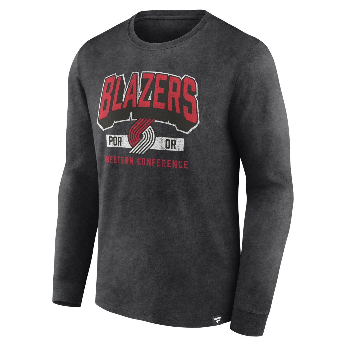 Portland Trail Blazers Front Court Press Snow Wash Long Sleeve T-Shirt - Heather Charcoal | Fanatics cheap