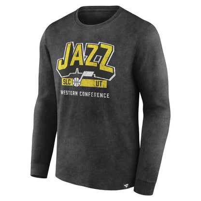 Utah Jazz Front Court Press Snow Wash Long Sleeve T-Shirt - Heather Charcoal | Fanatics discount