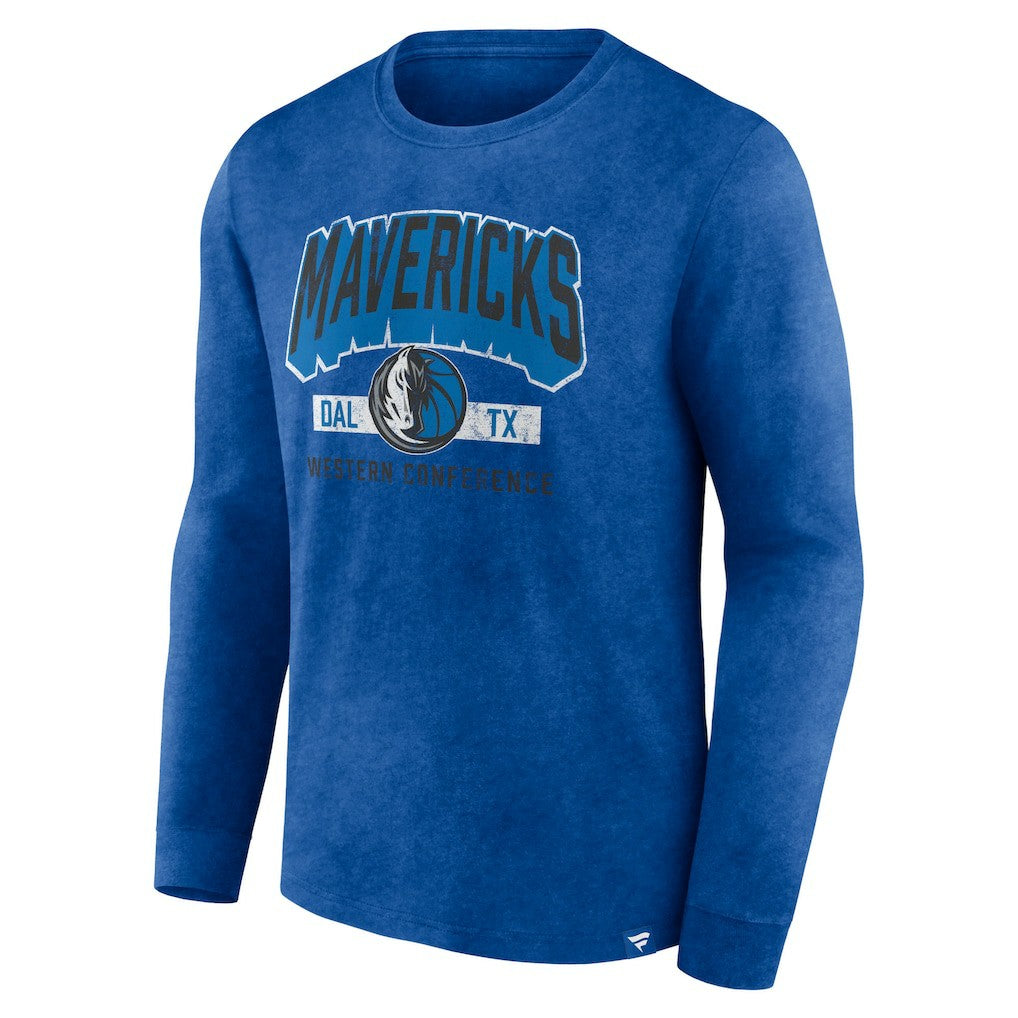 Dallas Mavericks Front Court Press Snow Wash Long Sleeve T-Shirt sale - Heather Royal | Fanatics outlet