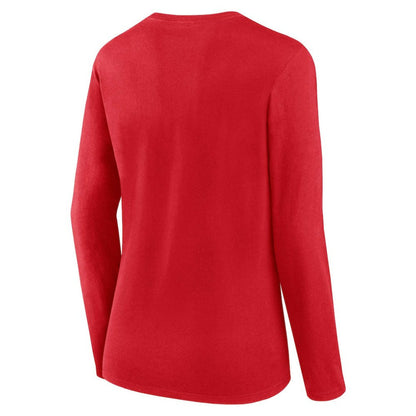 Washington Nationals Women's Run The Bases Long Sleeve T-Shirt & Cuffed Knit Hat with Pom Combo Set - Red
