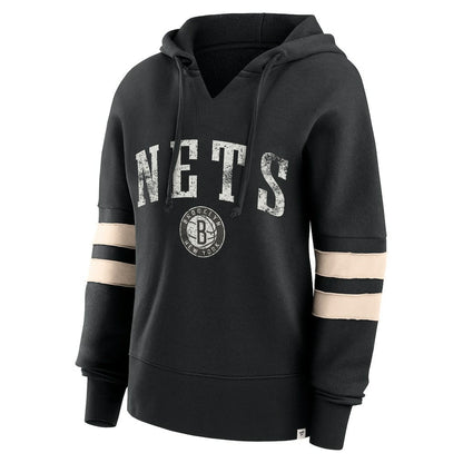 Brooklyn Nets Women's Bold Move Dolman V-Neck High Hip Hoodie - Black | Fanatics sale