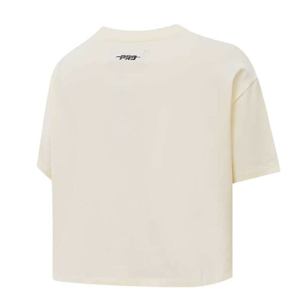 Brooklyn Nets Pro Standard Women's Retro Classic Cropped Boxy T-Shirt - Cream on sale