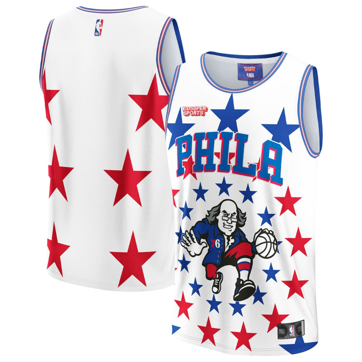 Philadelphia 76ers NBA & KidSuper Studios Unisex Hometown Jersey - White | Fanatics cheap