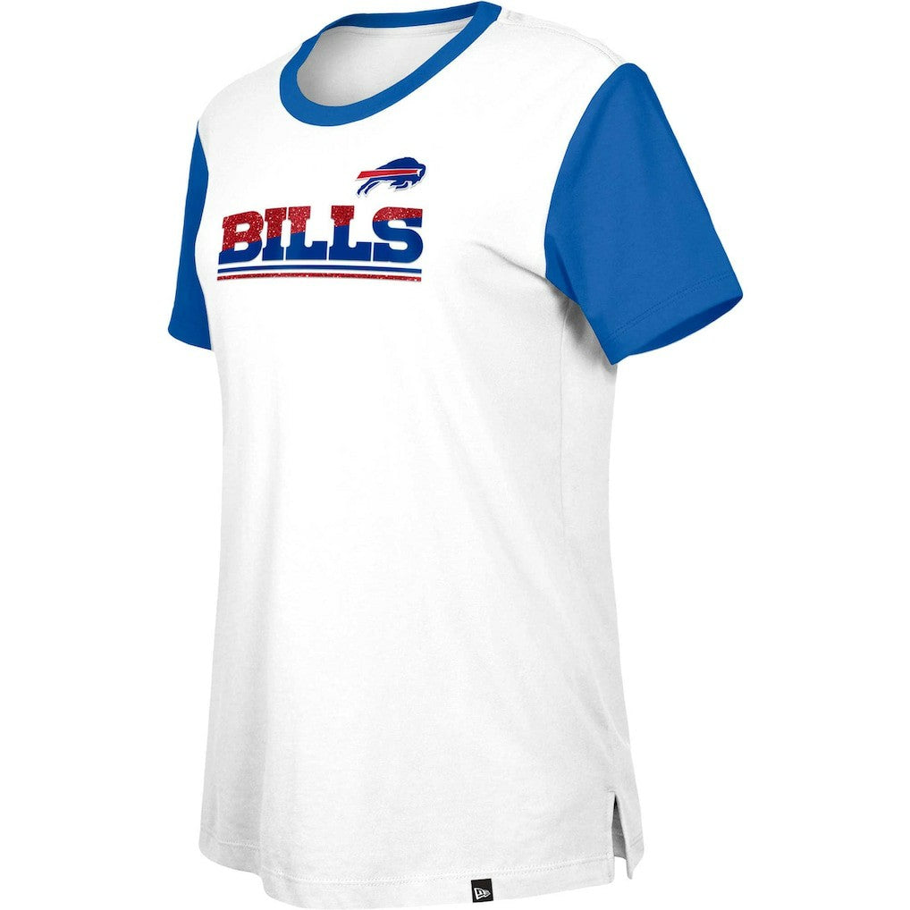 Buffalo Bills New Era Women's Third Down Colorblock T-Shirt - White/Royal on sale