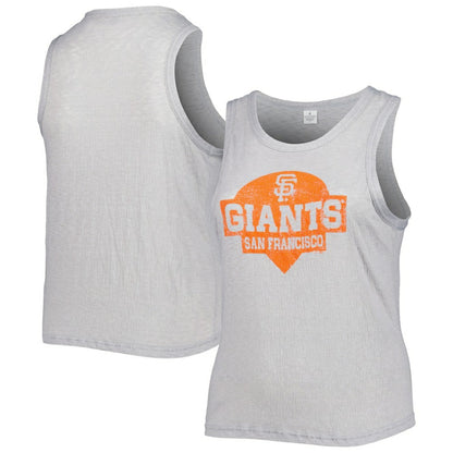 San Francisco Giants Soft as a Grape Women's Plus Size High Neck Tri-Blend Tank Top - Gray