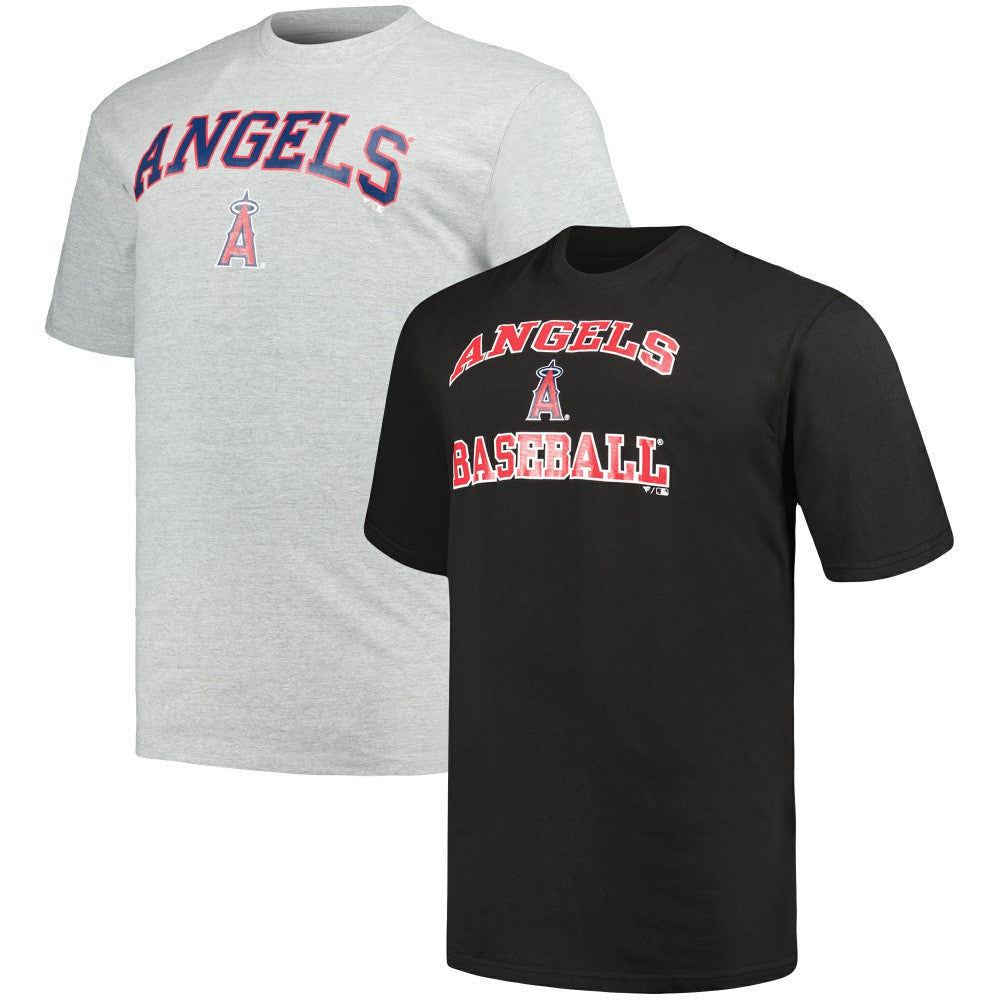 Los Angeles Angels Profile Big & Tall T-Shirt Combo Pack - Black/Heather Gray