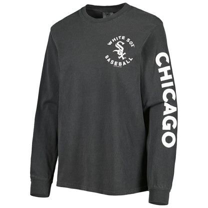 Chicago White Sox Soft as a Grape Women's Team Pigment Dye Long Sleeve T-Shirt - Black