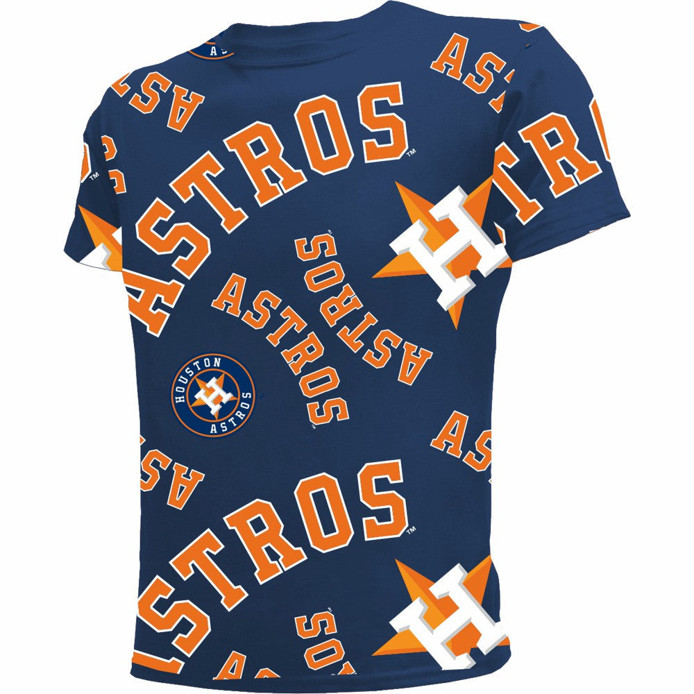 Houston Astros Stitches Youth Allover Team T-Shirt - Navy